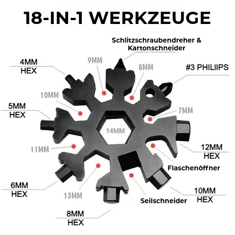 Schneeflocken Multifunktionstool Edelstahl